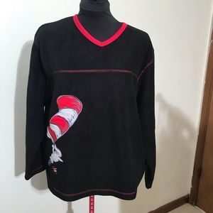 Cat in the Hat fleece pullover multi sizes black